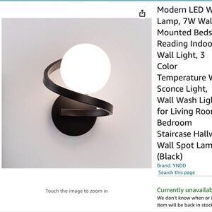 NEW MODERN LED WALL MOUNTED LIGHT SCONCE LIVING BEDRM, HALLWAY BLACK/WHITE GLOBE